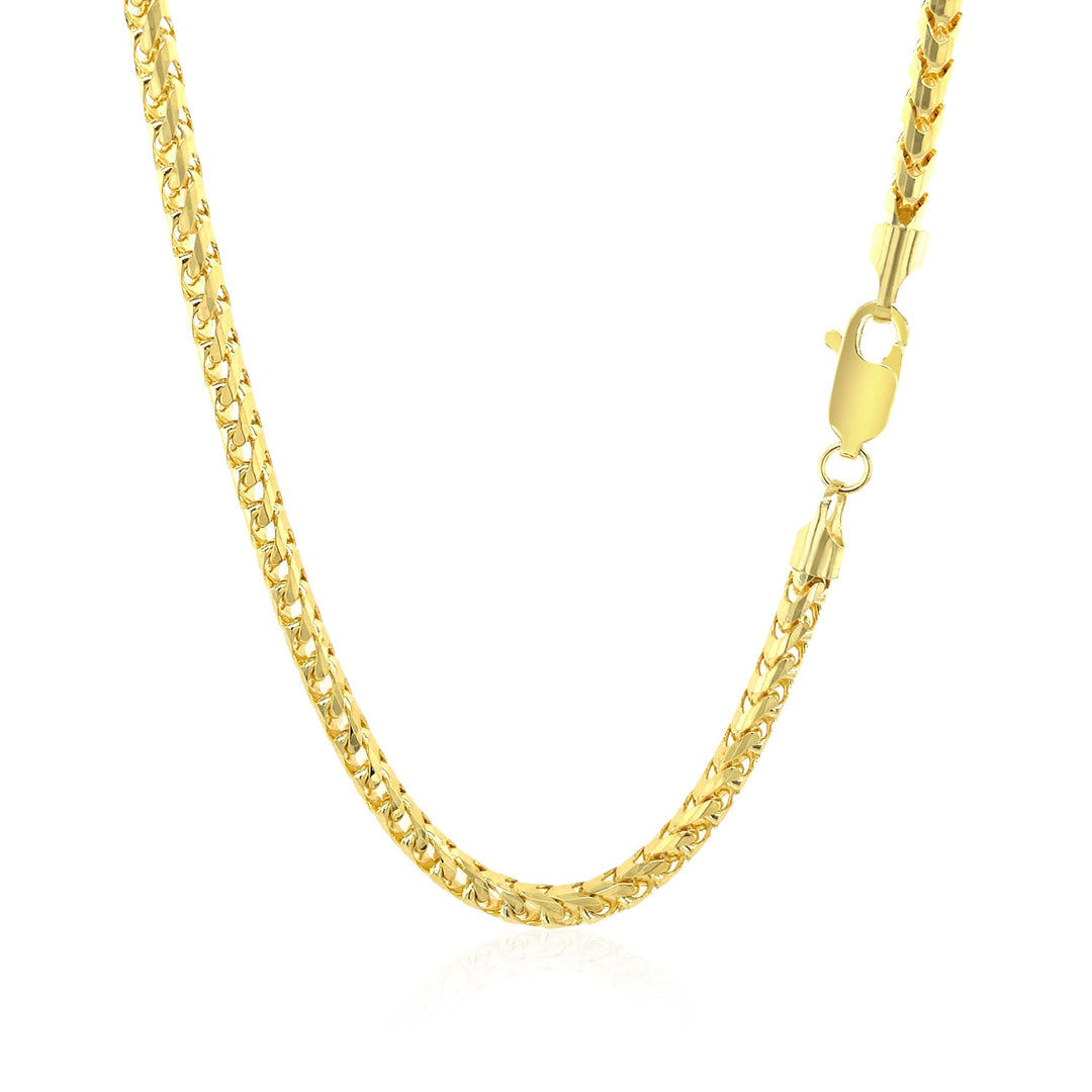 Brand New 14k Yellow Solid Gold Diamond Cut Round Franco Chain (3.10 mm)