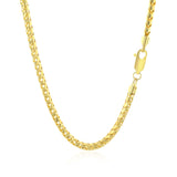 Brand New 14k Yellow Solid Gold Diamond Cut Round Franco Chain (3.10 mm)