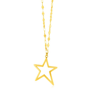 Brand New 14k Yellow Gold Necklace with Star Pendant