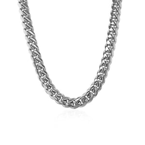 Brand New 14k White Gold Classic Miami Cuban Solid Chain (5.00 mm)