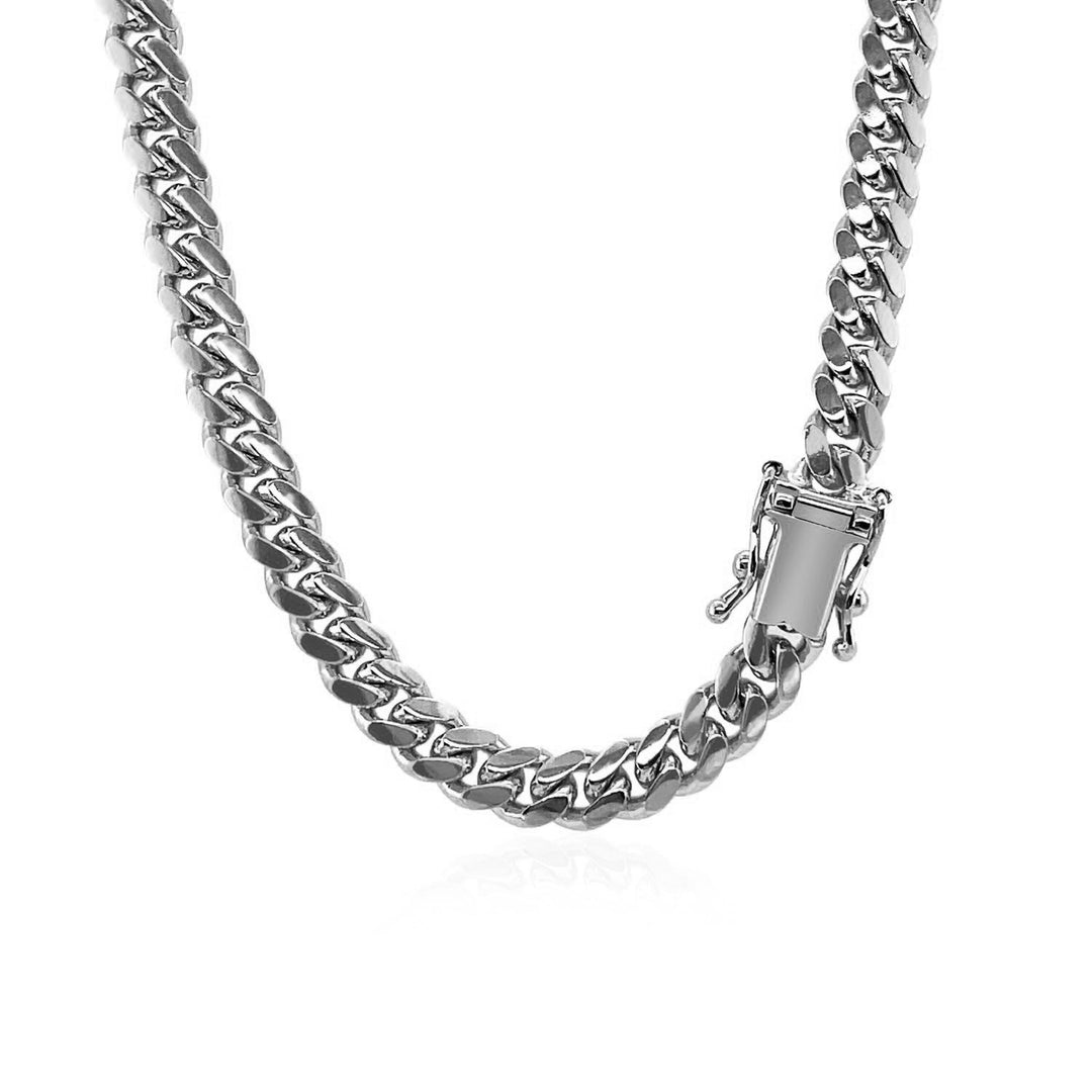 Brand New 14k White Gold Classic Miami Cuban Solid Chain (5.00 mm)