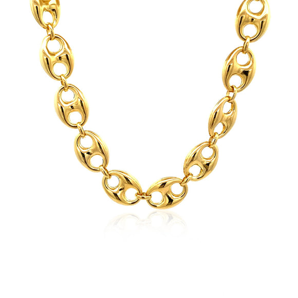 Brand New 14k Yellow Gold Puffed Mariner Link Chain (11.00 mm)