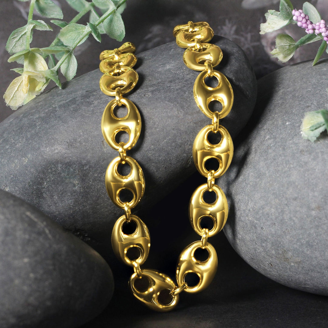 Brand New 14k Yellow Gold Puffed Mariner Link Chain (11.00 mm)