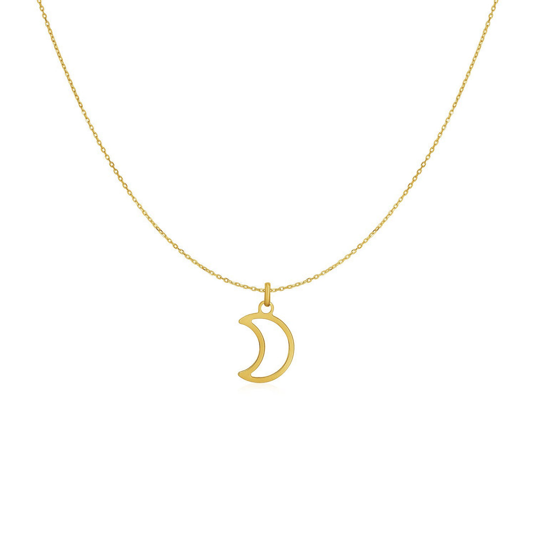 Brand New 14k Yellow Gold Necklace with Moon