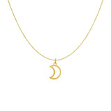 Brand New 14k Yellow Gold Necklace with Moon