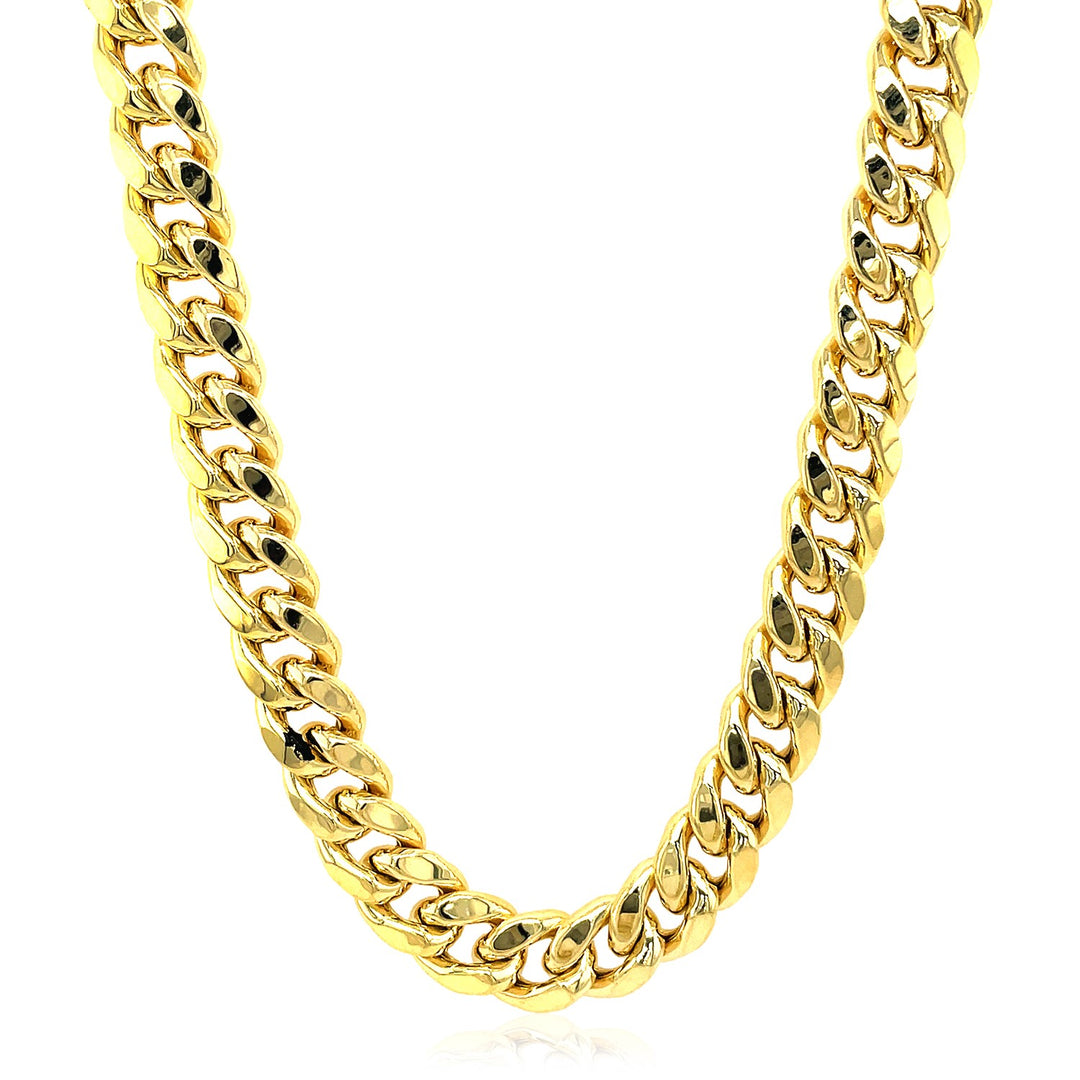 Brand New 14k Yellow Gold Semi Solid Miami Cuban Chain (9.10 mm)