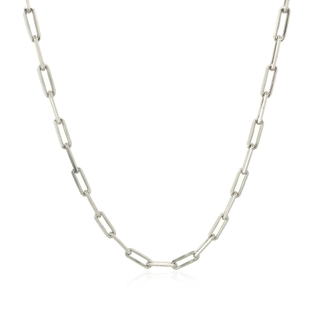 Brand New 18K White Gold Paperclip Chain (2.50 mm)