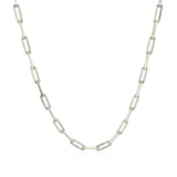 Brand New 18K White Gold Paperclip Chain (2.50 mm)