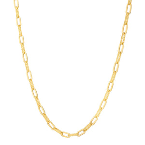 Brand New 14k Yellow Gold Diamante Paperclip Chain Necklace (4.00 mm)