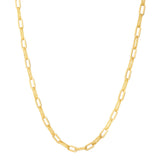 Brand New 14k Yellow Gold Diamante Paperclip Chain Necklace (4.00 mm)