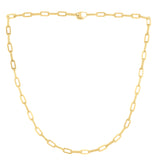 Brand New 14k Yellow Gold Diamante Paperclip Chain Necklace (4.00 mm)