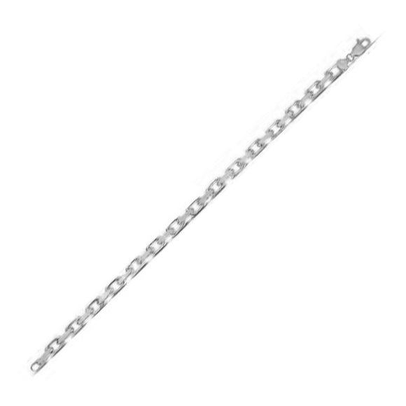 Brand New 14k White Gold French Cable Chain Bracelet  (4.80 mm)