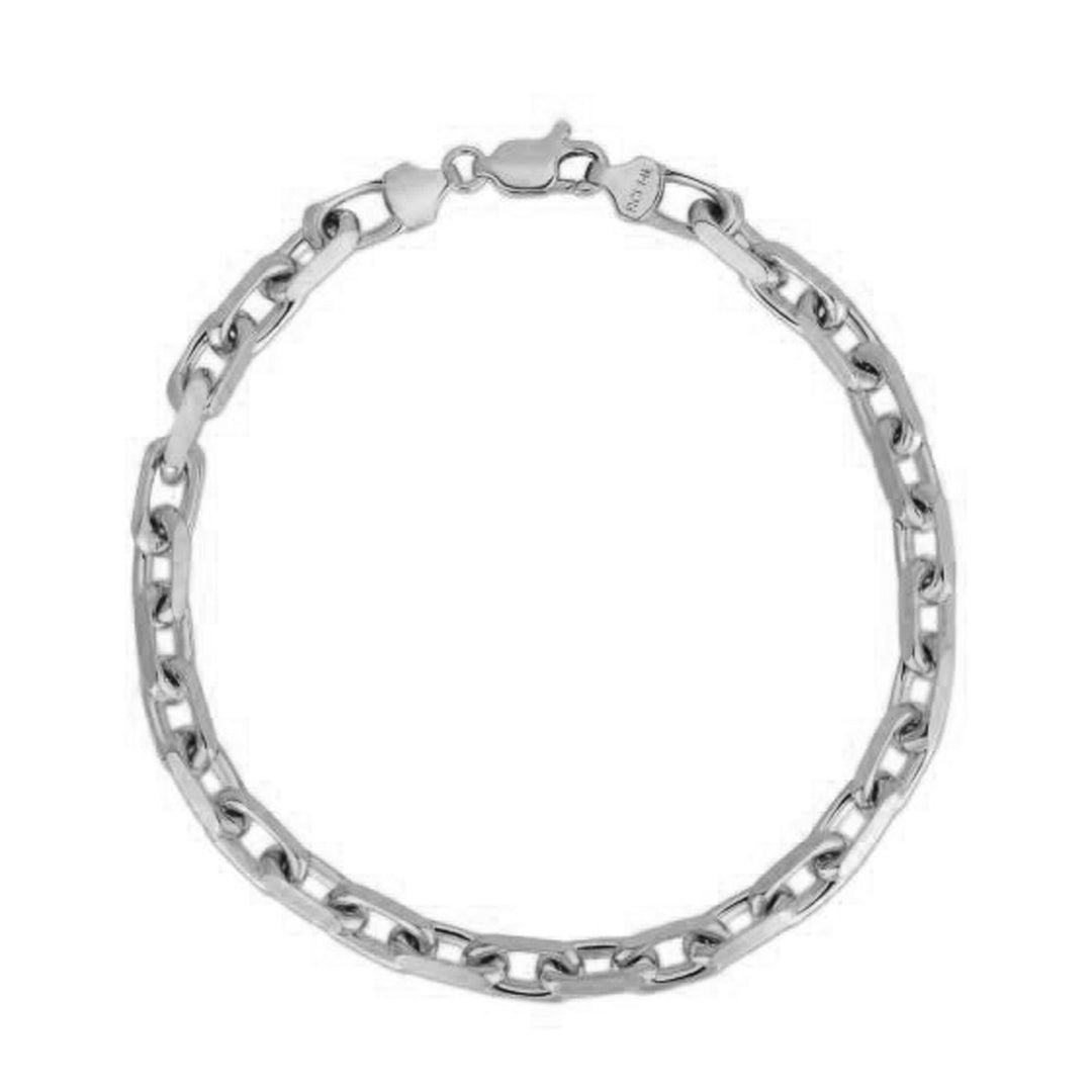 Brand New 14k White Gold French Cable Chain Bracelet  (4.80 mm)