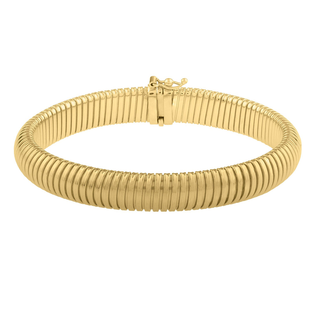 Brand New 14k Yellow Gold Tubogas Bracelet (9.00 mm)