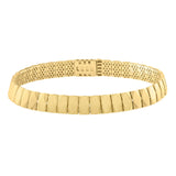 Brand New 14k Yellow Gold Diamond Shaped Tile Length Bracelet (7.10 mm)