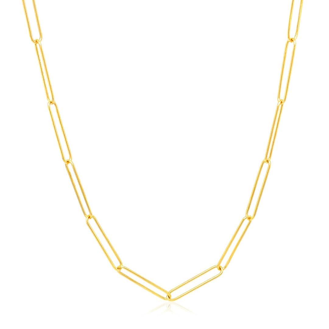 Brand New 14k Yellow Gold Wire Paperclip Chain (2.70 mm)