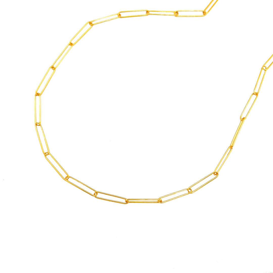 Brand New 14k Yellow Gold Wire Paperclip Chain (2.70 mm)