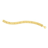 Brand New 14k Yellow Gold Faceted Panther Link Chain Bracelet