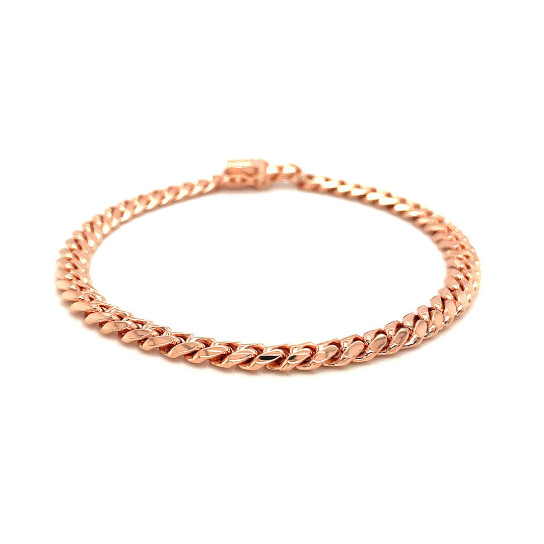 Brand New 14k Rose Gold Classic Miami Cuban Solid Bracelet (6.10 mm)