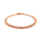 Brand New 14k Rose Gold Classic Miami Cuban Solid Bracelet (6.10 mm)