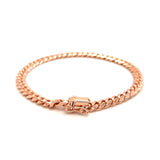 Brand New 14k Rose Gold Classic Miami Cuban Solid Bracelet (6.10 mm)