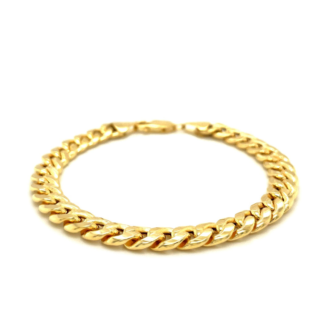 Brand New 14k Yellow Gold Miami Cuban Semi Solid Bracelet (8.00 mm)