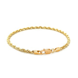 Brand New 10k Yellow Gold Solid Diamond Cut Rope Bracelet (2.75 mm)