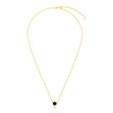 Brand New 14k Yellow Gold 17 inch Necklace with Round Onyx