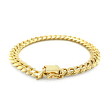 Brand New 14k Yellow Gold Classic Miami Cuban Solid Bracelet (8.20 mm)