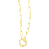 Brand New 14k Yellow Gold High Polish The Invisible Paperclip Clasp Necklace