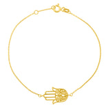 Brand New 14k Yellow Gold Hamsa Bracelet