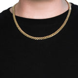 Brand New 14k Yellow Gold Miami Cuban Semi Solid Chain (7.00 mm)