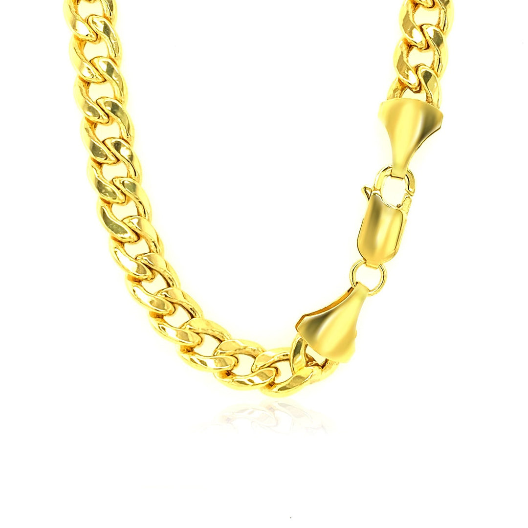 Brand New 14k Yellow Gold Miami Cuban Semi Solid Chain (7.00 mm)