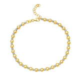 Brand New 14k Two Tone Gold Polished Diamond Cut Bead Bracelet (4.00 mm)