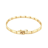 Brand New 14k Yellow Gold Greek Fret Design Fancy Bracelet (3.30 mm)