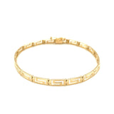 Brand New 14k Yellow Gold Greek Fret Design Fancy Bracelet (3.30 mm)