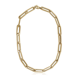 Brand New 14k Yellow Gold Extra Wide Paperclip Chain Necklace