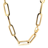 Brand New 14k Yellow Gold Extra Wide Paperclip Chain Necklace