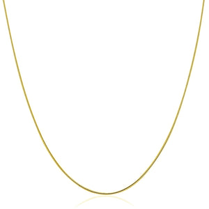 Brand New 14k Yellow Gold Thin Motif Round Omega Necklace