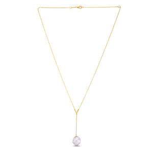 Brand New 14k Yellow Gold Tesoro Pearl Lariat Necklace