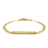 Brand New 14k Yellow Gold Curb Link Style Childrens ID Bracelet (3.30 mm)