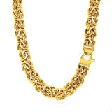 Brand New 14k Yellow Gold Byzantine Motif Chain Necklace