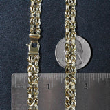 Brand New 14k Yellow Gold Byzantine Motif Chain Necklace