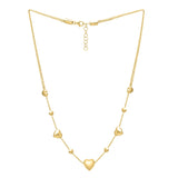 Brand New 14k Yellow Gold Puff Heart Adjustable Necklace