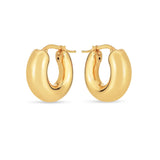 14k Yellow Gold Small Puffy Hoops