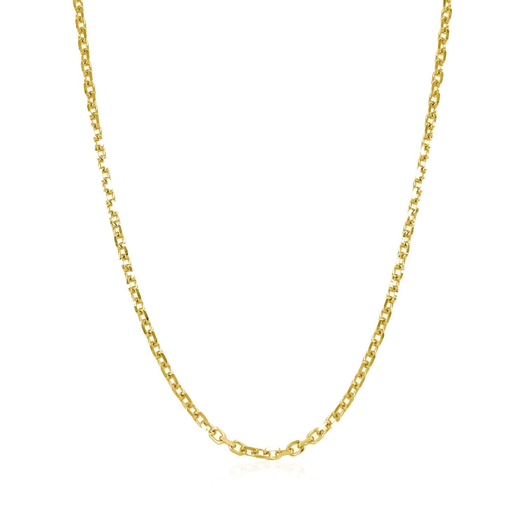 Brand New 18k Yellow Gold Diamond Cut Cable Link Chain (1.90 mm)