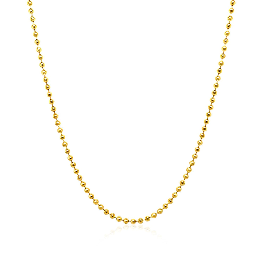 Brand New 14k Yellow Gold Bead Chain 1.5mm (1.50 mm)