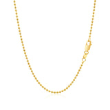 Brand New 14k Yellow Gold Bead Chain 1.5mm (1.50 mm)