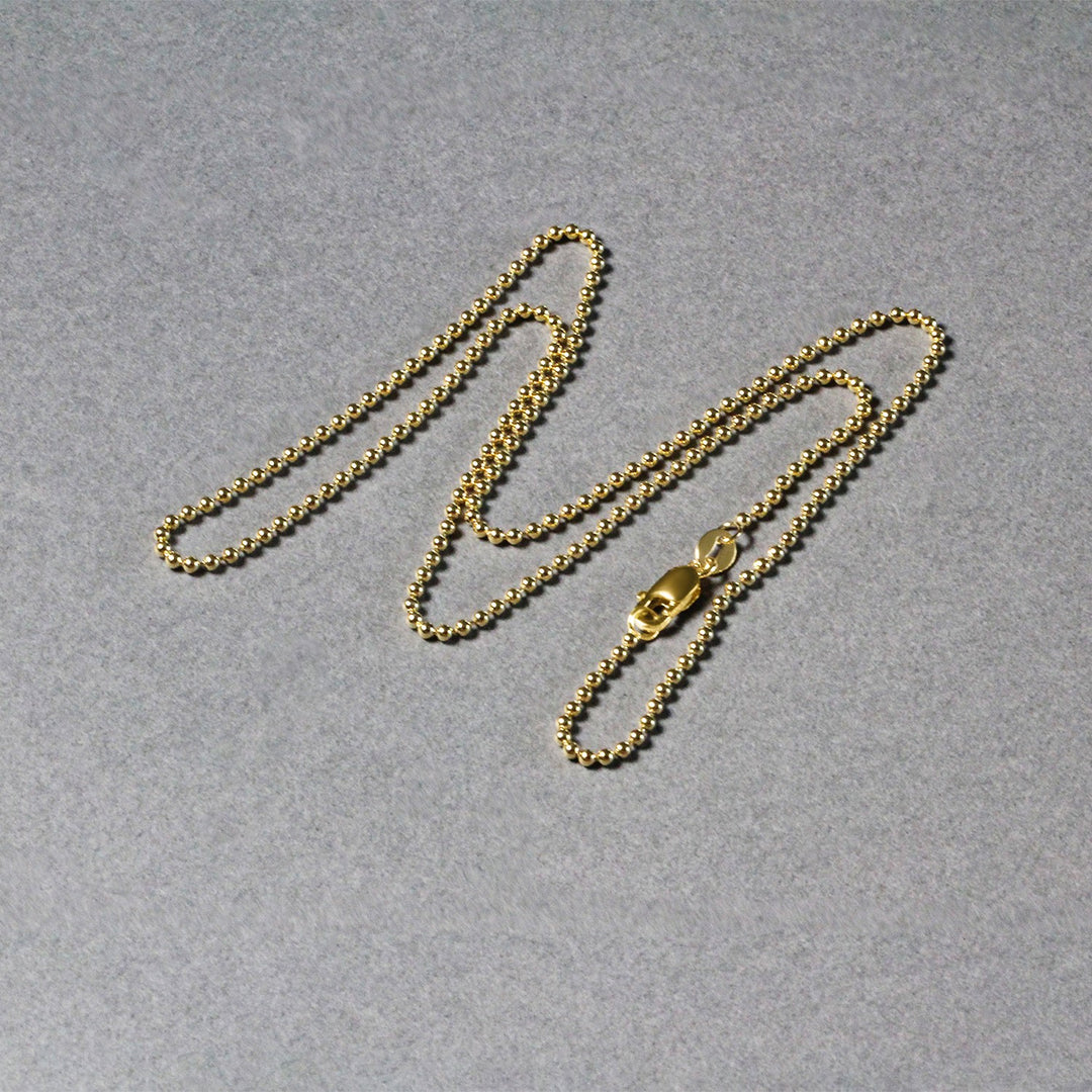 Brand New 14k Yellow Gold Bead Chain 1.5mm (1.50 mm)