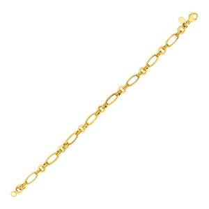 Brand New 14k Yellow Gold Twisted and Polished Link Bracelet